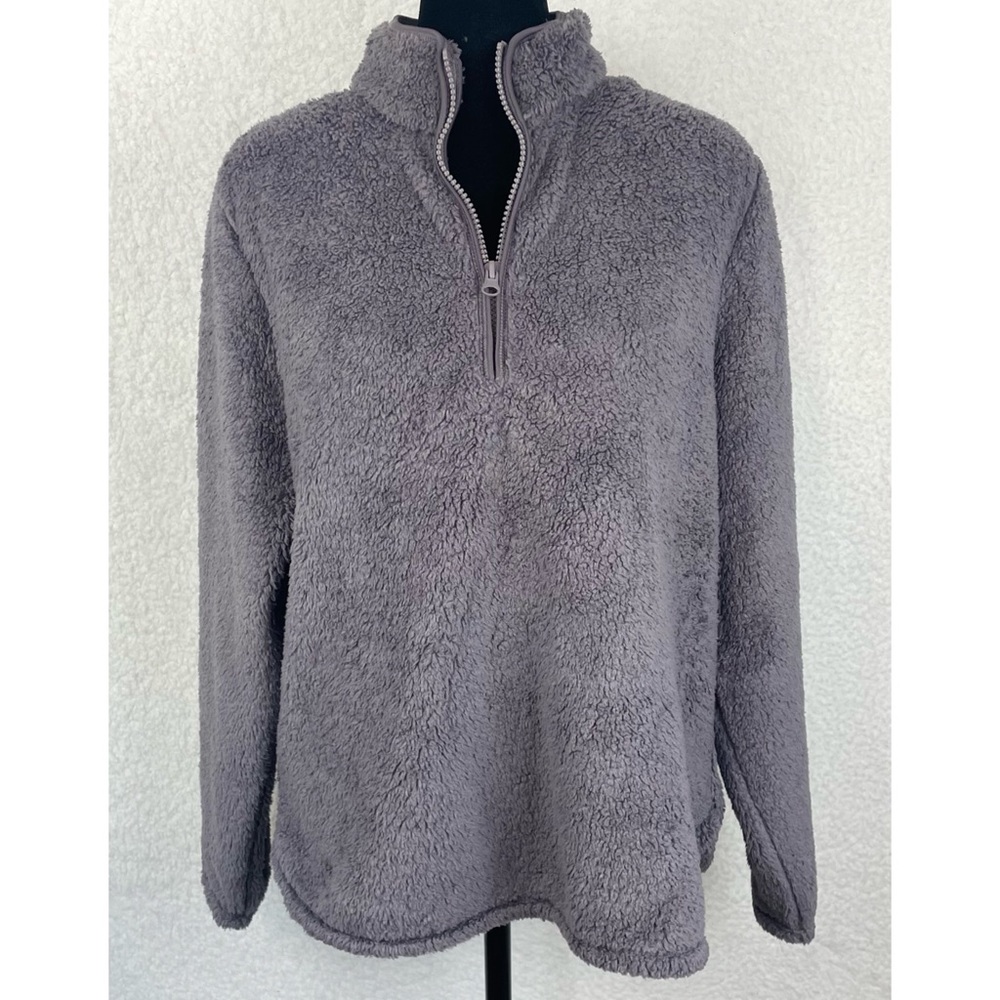(NWT) H&M • Dusty Purple Quarter-Zip Sherpa Fleece Jacket, M - Picture 9 of 12